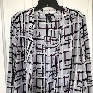 Alfani PLUS size Printed Long Sleeve Blouse NWOT